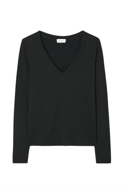 American Vintage - Bluse - Noir/Black - Gamipy V-Neck - Stilkompagniet.dk