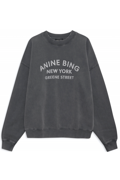 Anine Bing - Sweatshirt - Washed Black - Miles NY - Stilkompagniet.dk