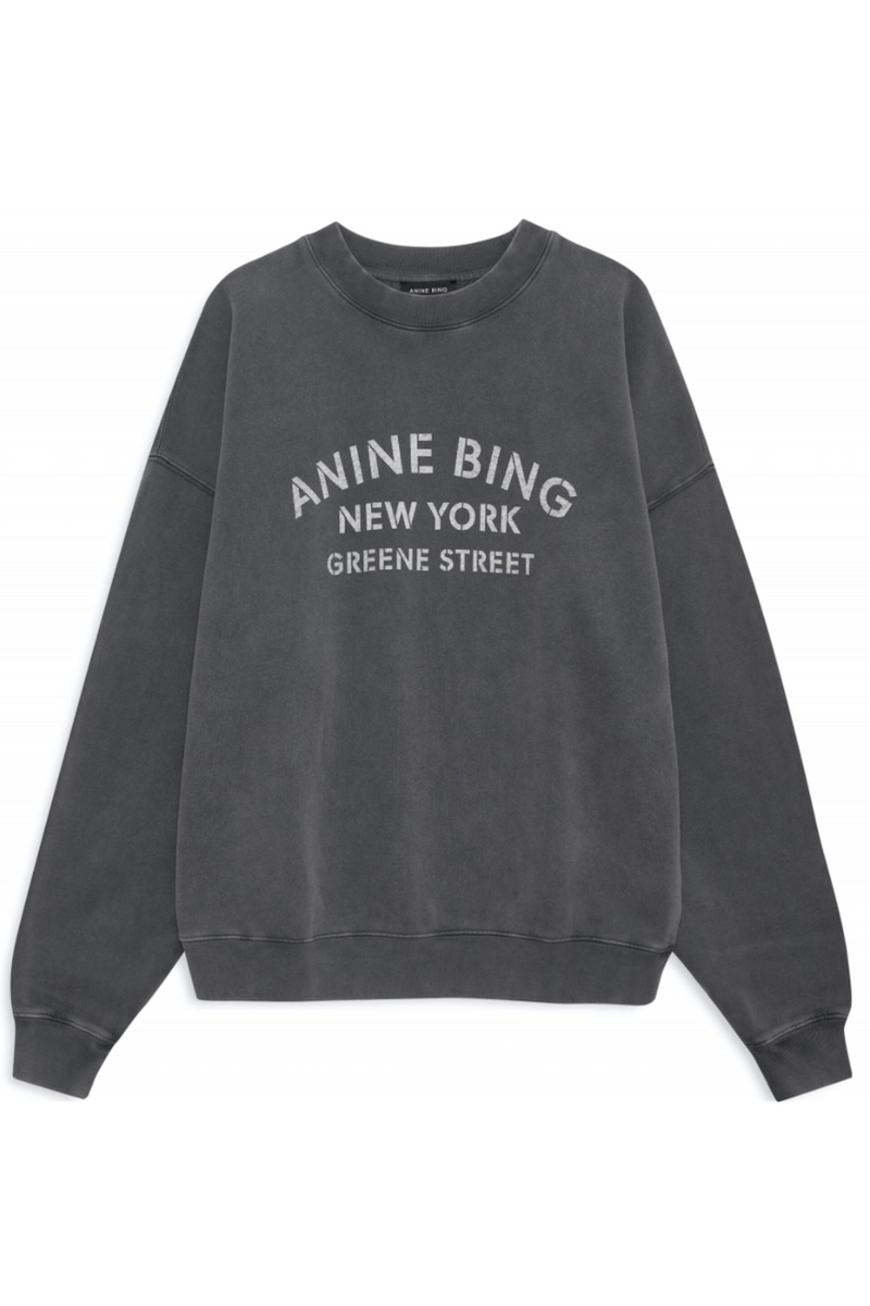 Anine Bing - Sweatshirt - Washed Black - Miles NY - Stilkompagniet.dk