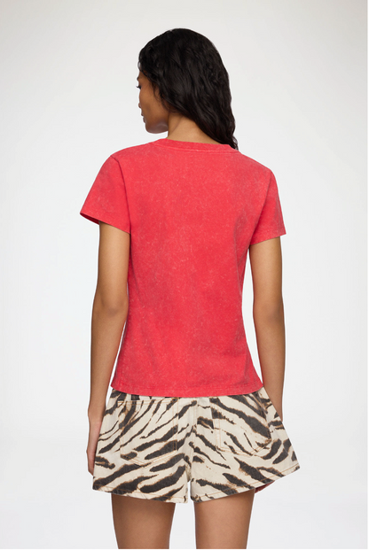 Ganni - T-shirt - High Risk Red - Future Jersey Baby Fit Cherry