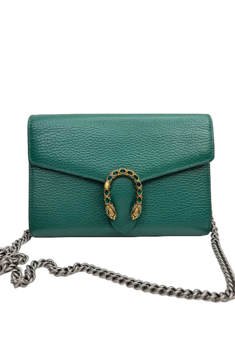 Gucci - Dionysus GG supreme chain wallet grøn - Crossbody taske - Secondhand