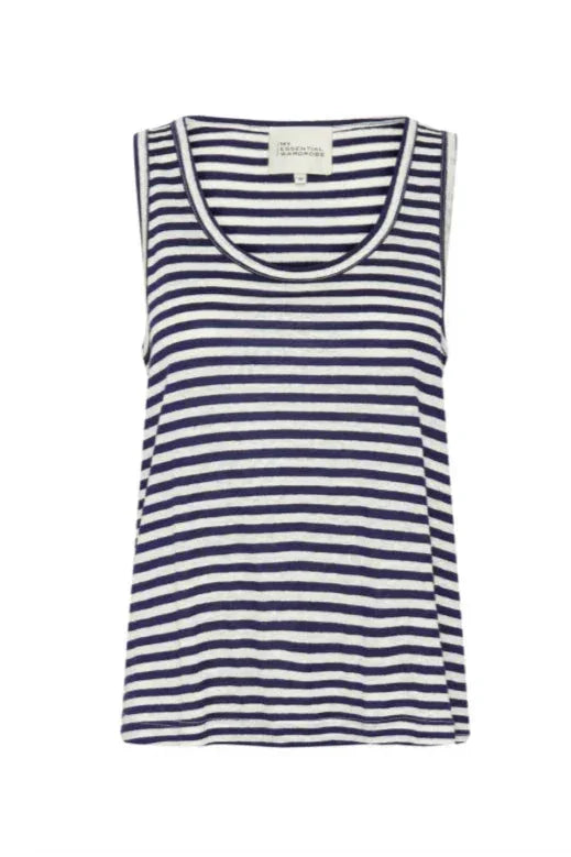 My Essential Wardrobe - Top - Dark Sapphire Blue Striped - Lisa - Stilkompagniet.dk