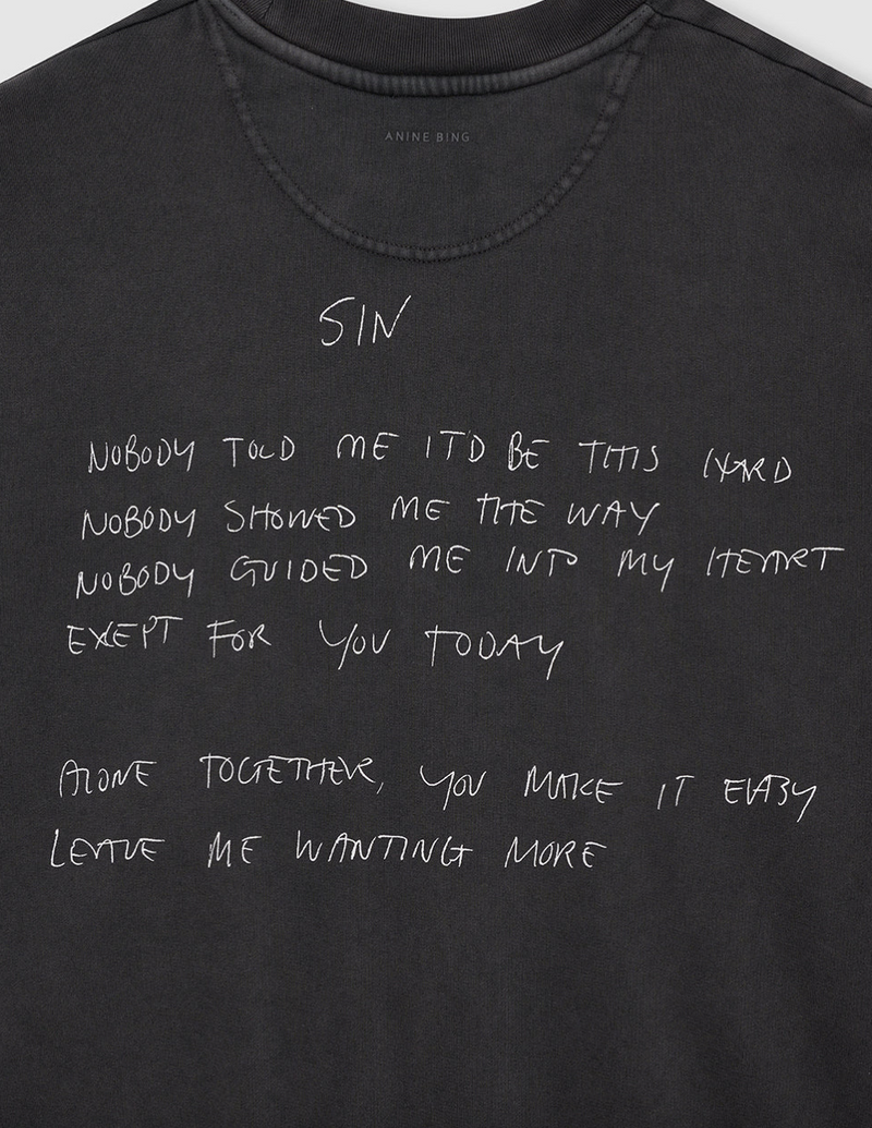 Anine Bing - Sweatshirt - Washed Black - Lyrics