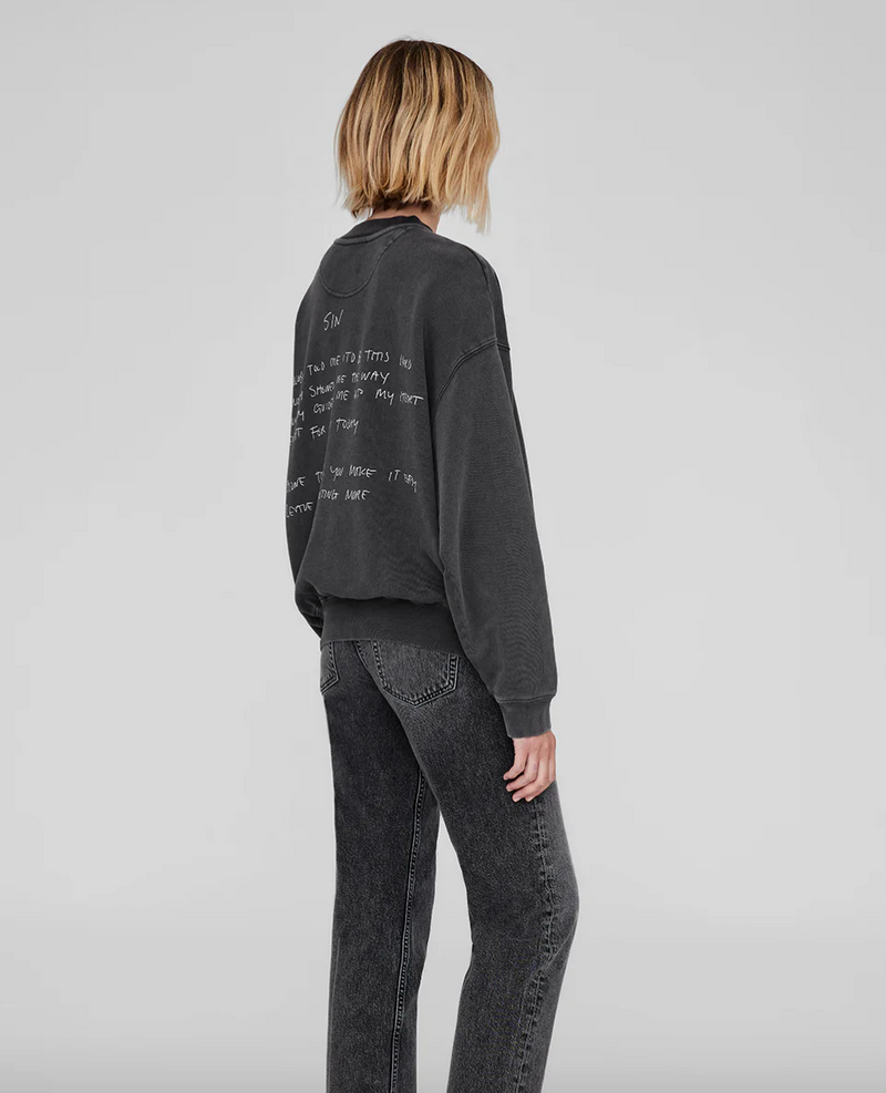 Anine Bing - Sweatshirt - Washed Black - Lyrics