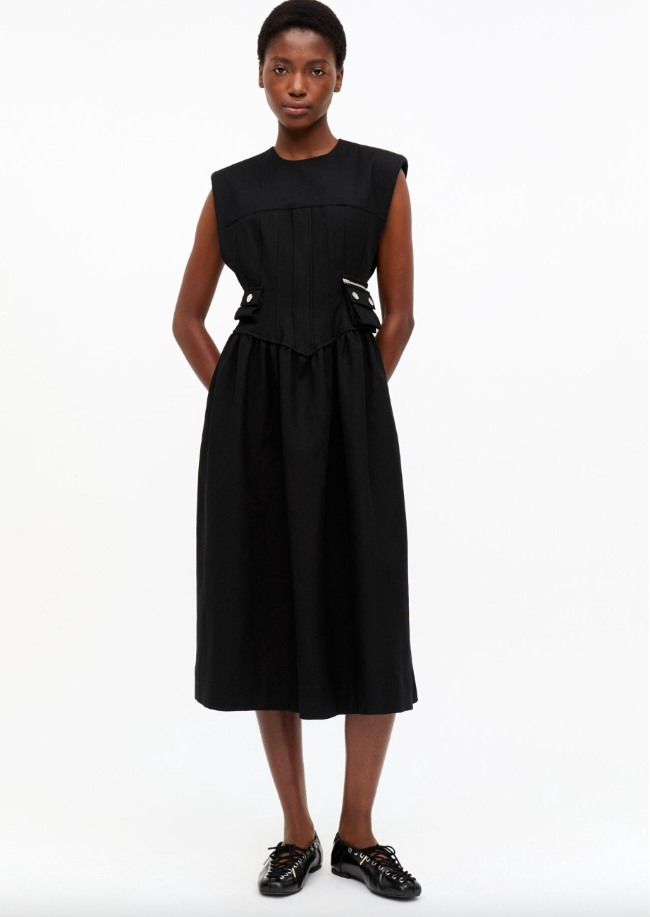 GANNI - Ballerina - Black Oleatex Lace-Up