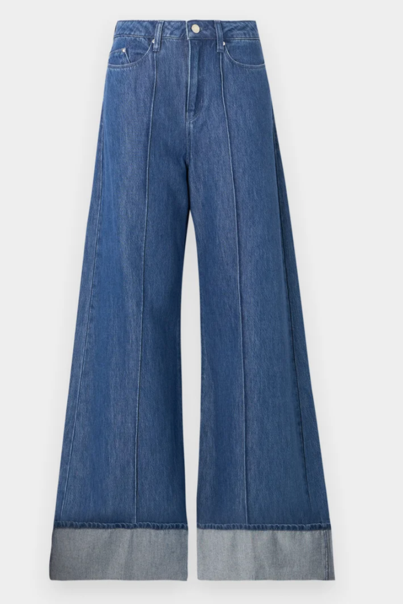 Karl Lagerfeld - Jeans - Blue denim - Folded wide leg