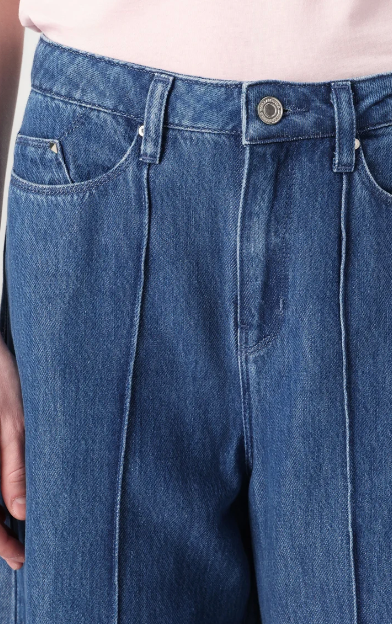 Karl Lagerfeld - Jeans - Blue denim - Folded wide leg