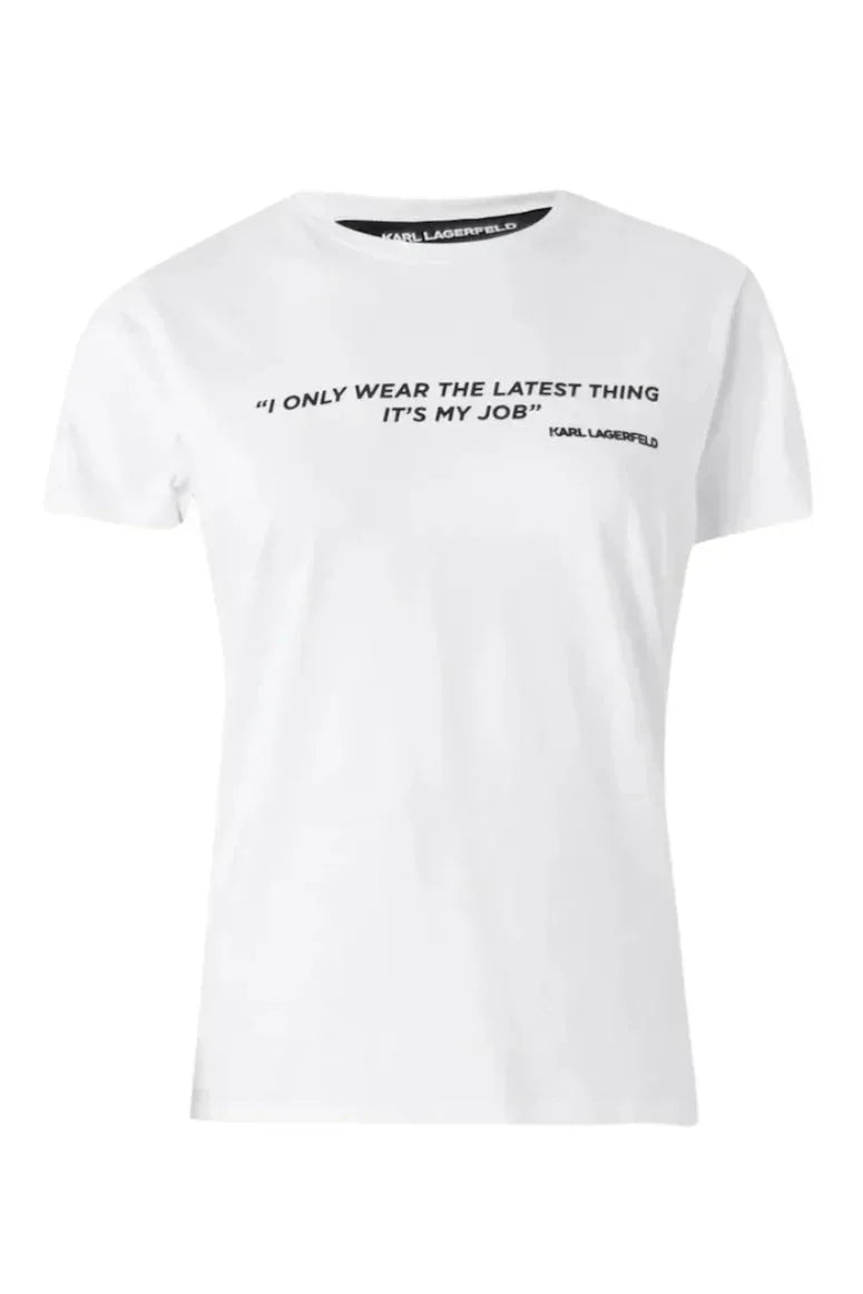 Karl Lagerfeld - Statement T-shirt - Hvid - Quote - Stilkompagniet.dk