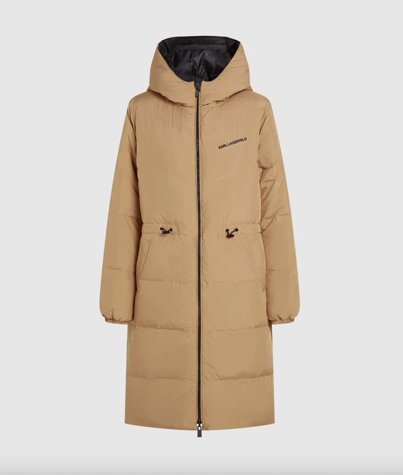 Karl Lagerfeld - Vinterjakke - Black/Nougat - Reversible long logo down coat