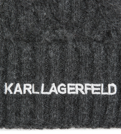Karl Lagerfeld - Hue - Dark Grey - Cable Knit Beanie