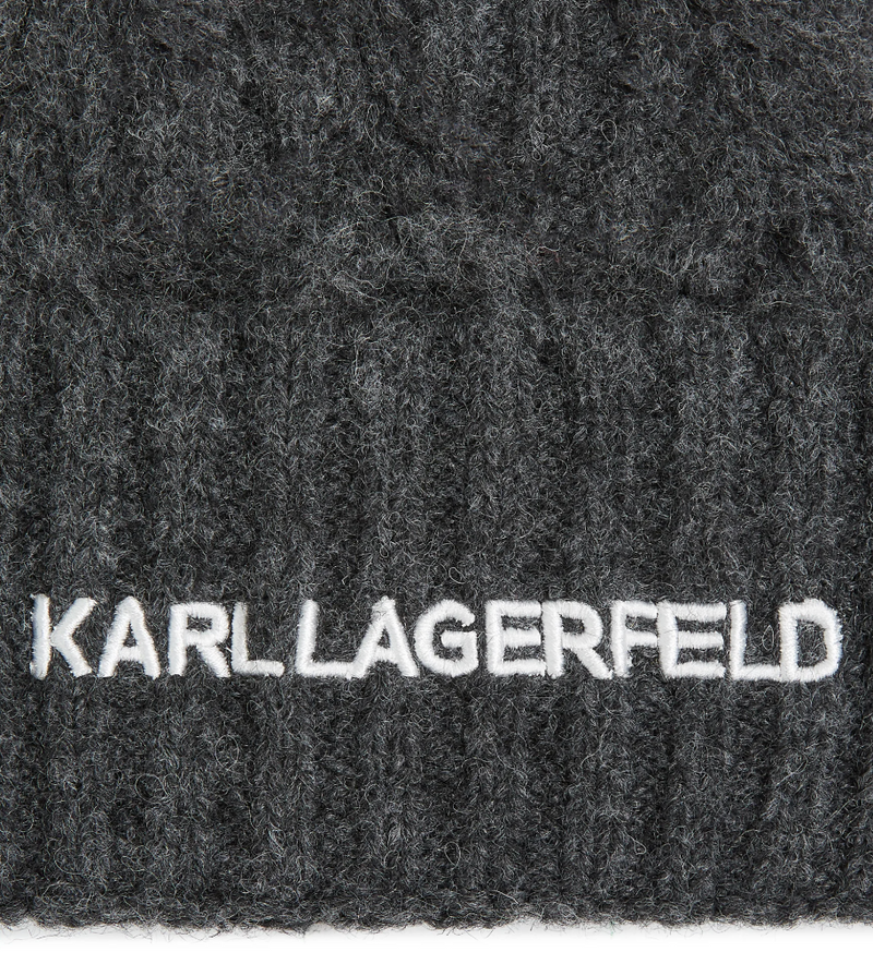Karl Lagerfeld - Hue - Dark Grey - Cable Knit Beanie