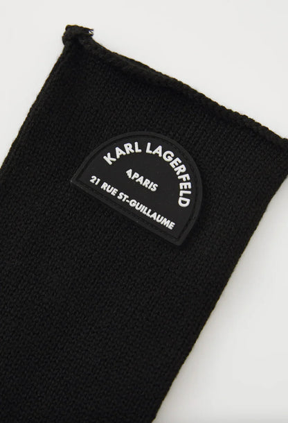 Sorte fingerhandsker med mærke "KARL LAGERFELD PARIS 21 RUE ST-GUILLAUME".