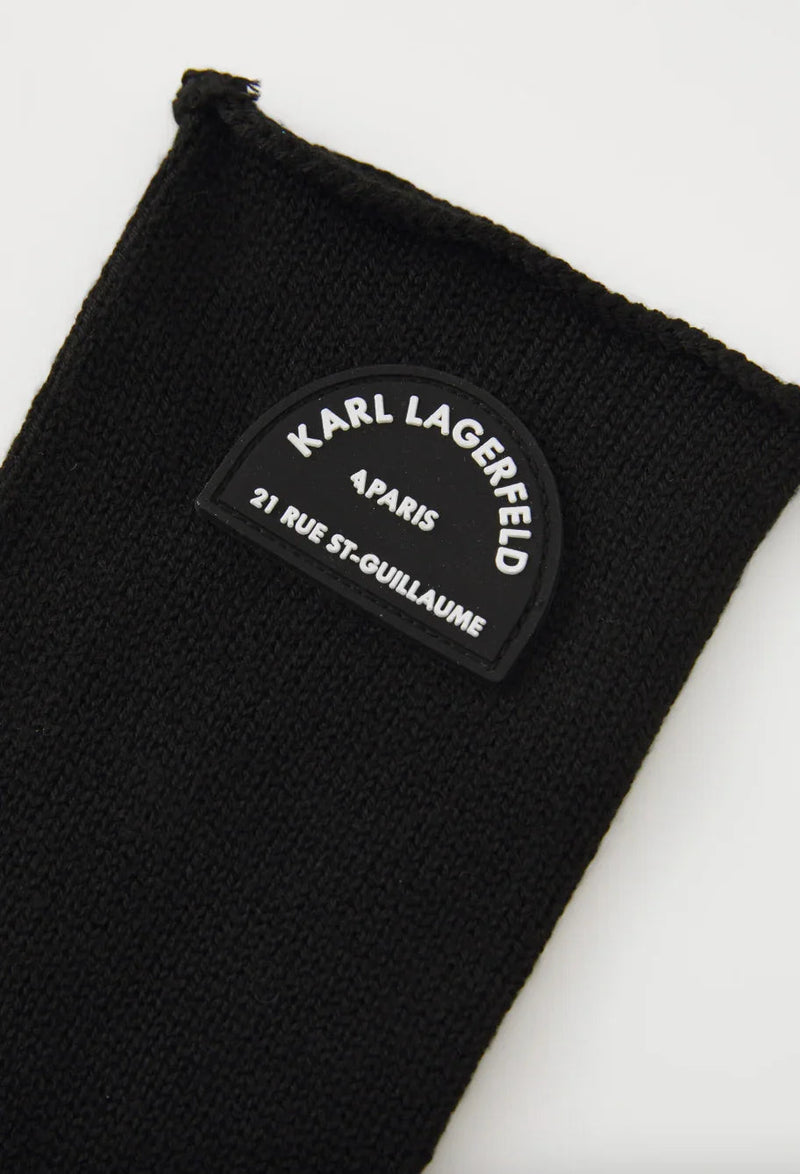 Sorte fingerhandsker med mærke "KARL LAGERFELD PARIS 21 RUE ST-GUILLAUME".