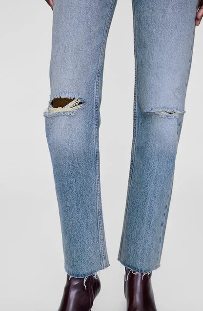 ANINE BING - Jeans - Destructed Antique Blue - Bruno - Stilkompagniet.dk