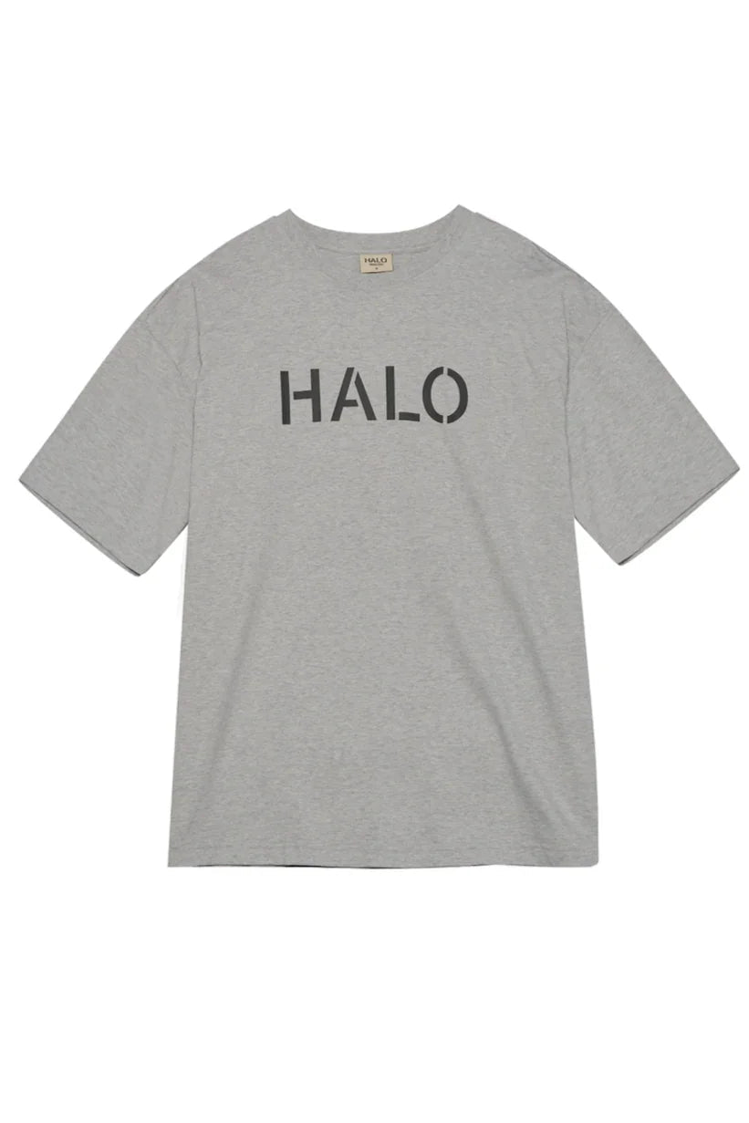 HALO - T-shirt - Light Grey Melange 2010 - Boxy - Stilkompagniet.dk