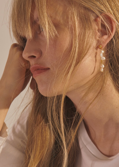Anni Lu - Øreringe - Gold - Pearly Drop