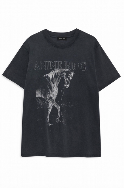 Anine Bing - T-shirt - Washed Black - Lili Horse tee