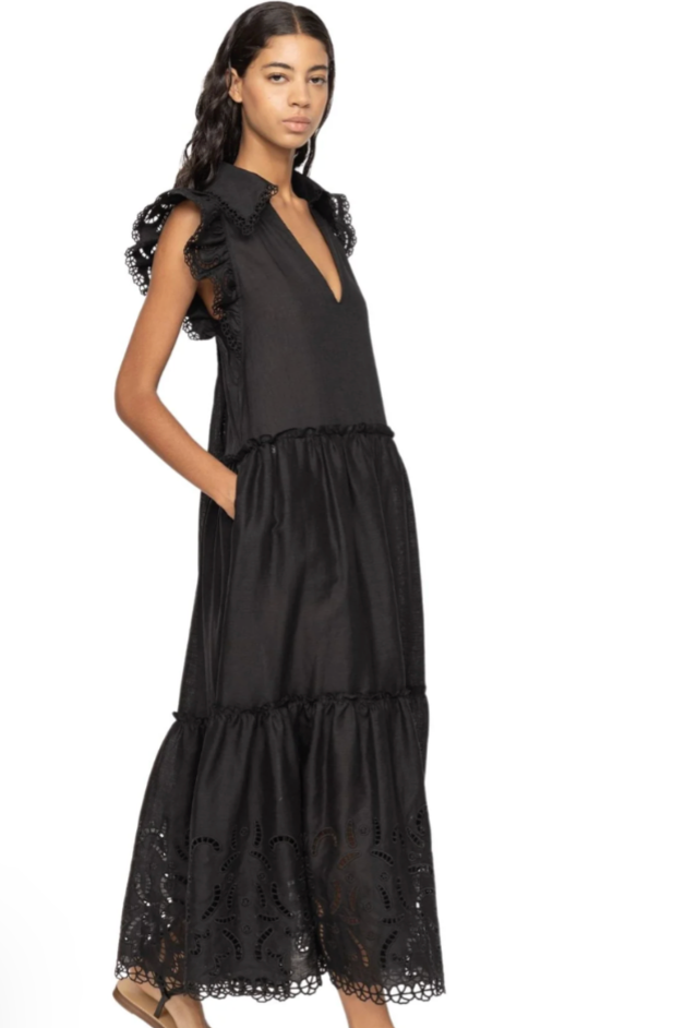 Sea New York - Kjole - Black - Marja Embroidery Flutter