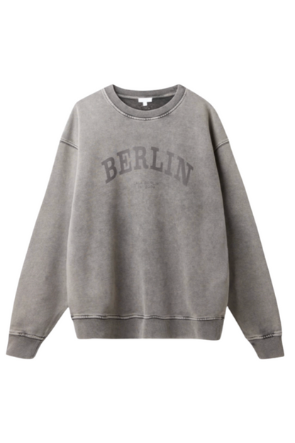 Lala Berlin - Sweatshirt - Washed Grey - Berlin - Stilkompagniet.dk