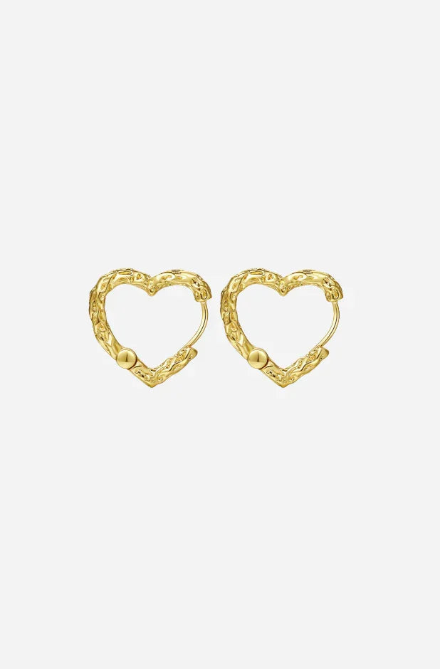 Andcopenhagen - Øreringe - 18 karat forgyldt 925 sterlingsølv - Liza Heart Hoops - Stilkompagniet.dk