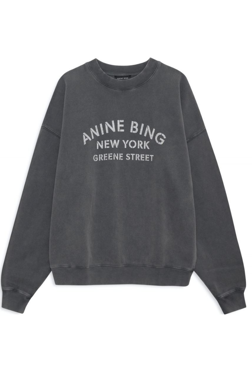 Anine Bing - Sweatshirt - Washed Black - Miles NY - Stilkompagniet.dk