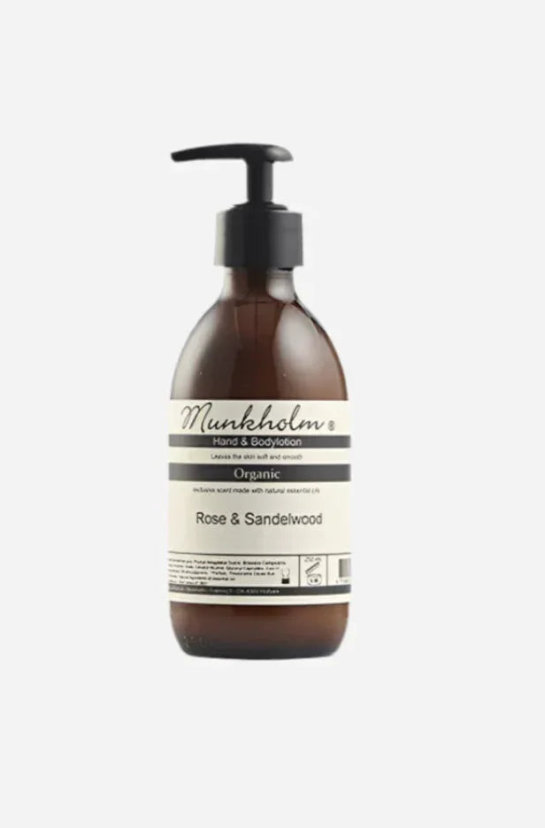 Organic hand og bodylotion - Rose & Sandelwood - 250 ml - Munkholm sss - Stilkompagniet.dk