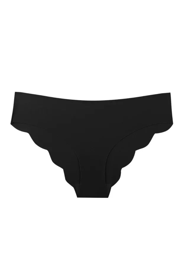 Sort trusse med bølget kant fra Andcopenhagen, Bella 3-pak, vises på hvid baggrund.