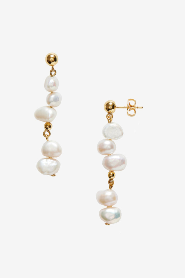 Anni Lu - Øreringe - Gold - Pearly Drop - Stilkompagniet.dk