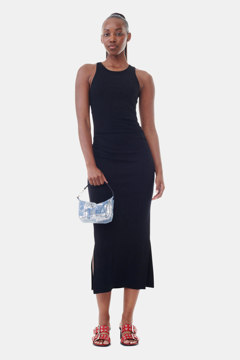 Ganni - Kjole - Black - Rip tank top dress