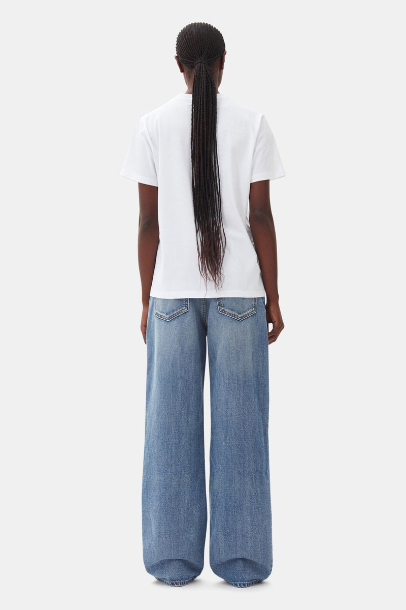GANNI - T-shirt - White - Cherry Relaxed T4004