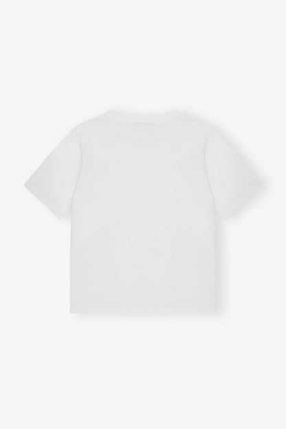 Ganni - T-shirt - Bright White - Heavy Cotton Heart - Drop