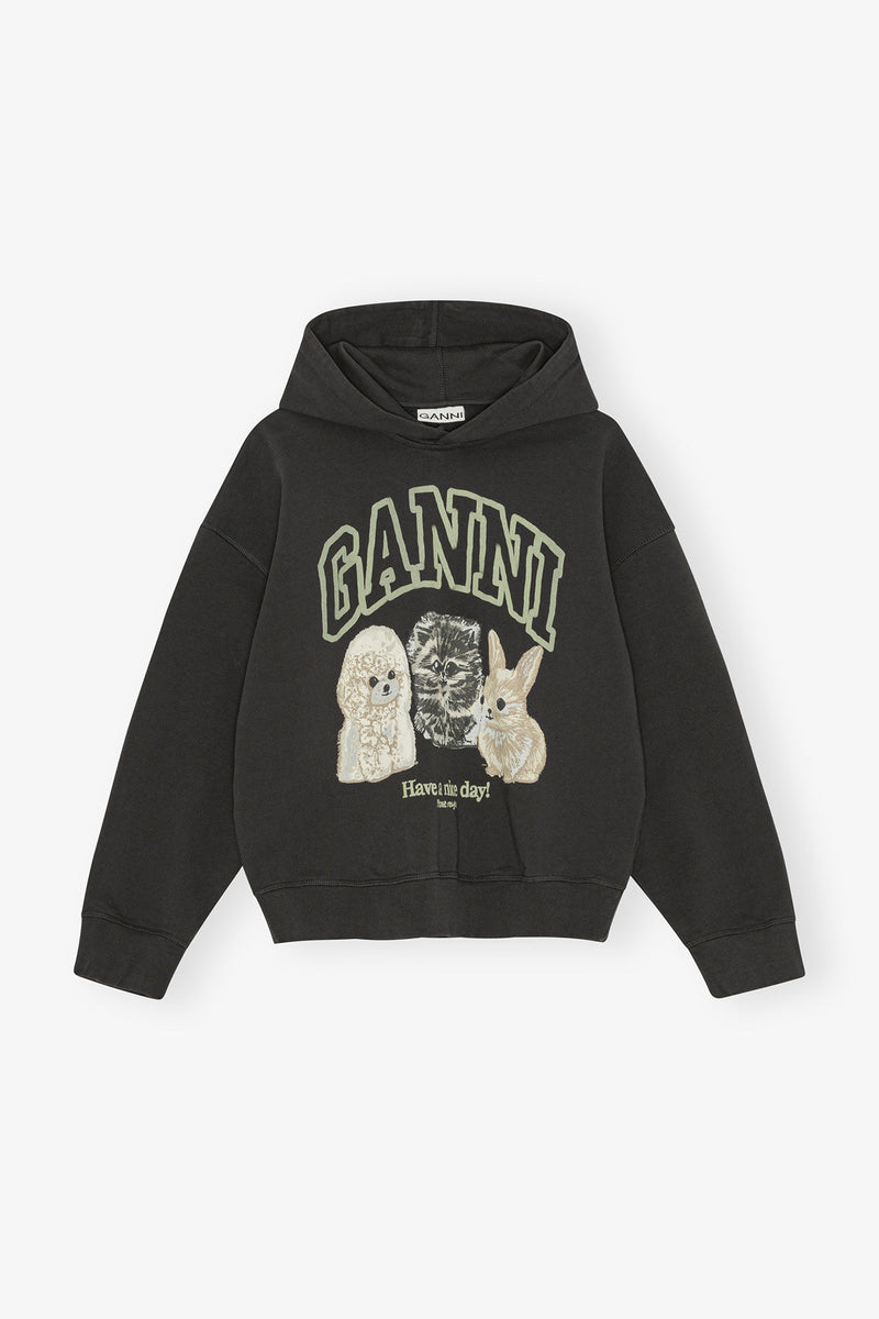 Ganni - Hoodie - Phantom - Isoli oversize hættetrøje med dyreprint
