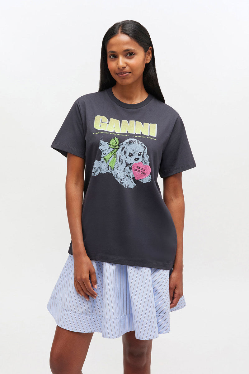 GANNI - T-shirt - Phanthom - Puppy T433