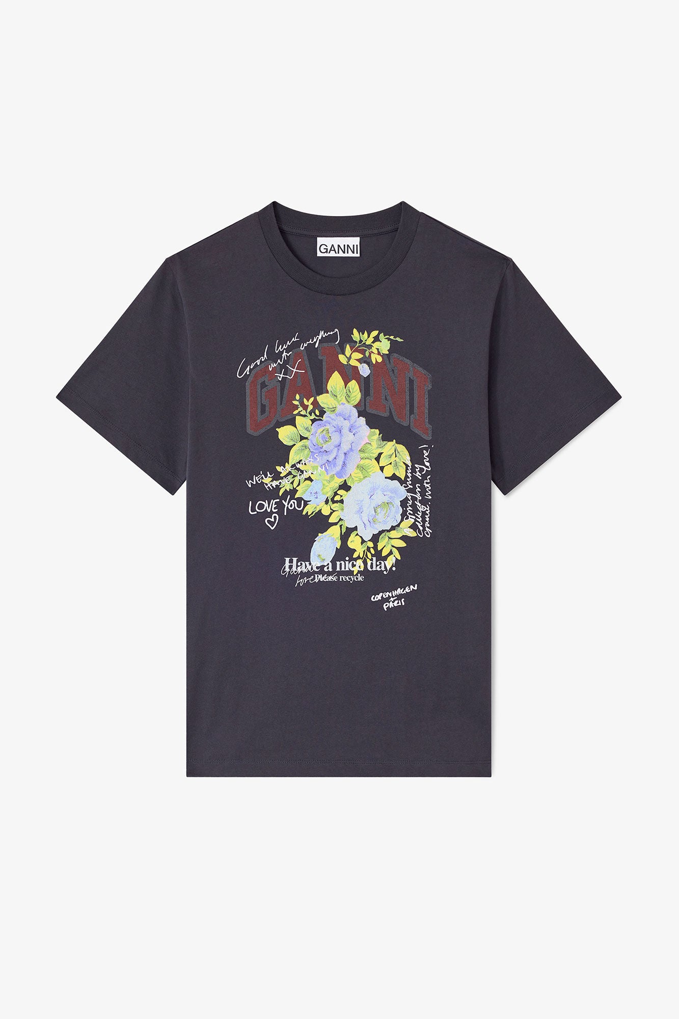 Ganni - T-shirt - Phantom - Basic Rose T-shirt