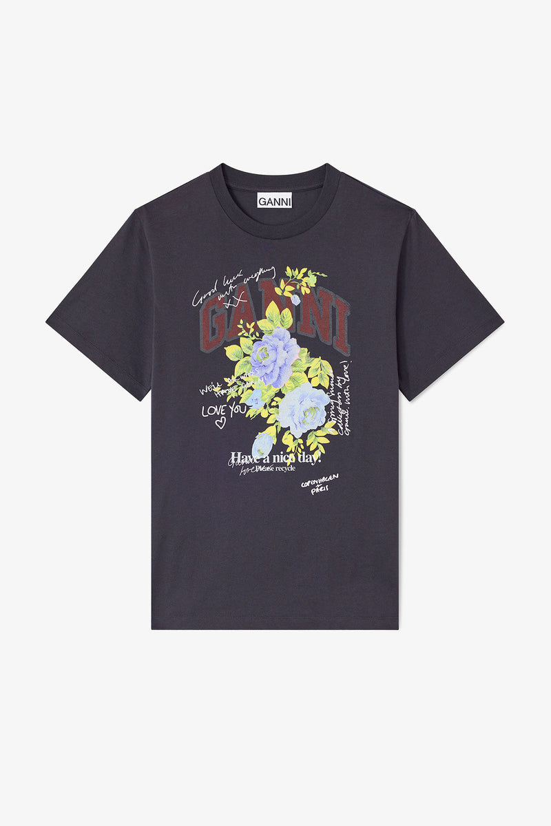 Ganni - T-shirt - Phantom - Basic Rose T-shirt