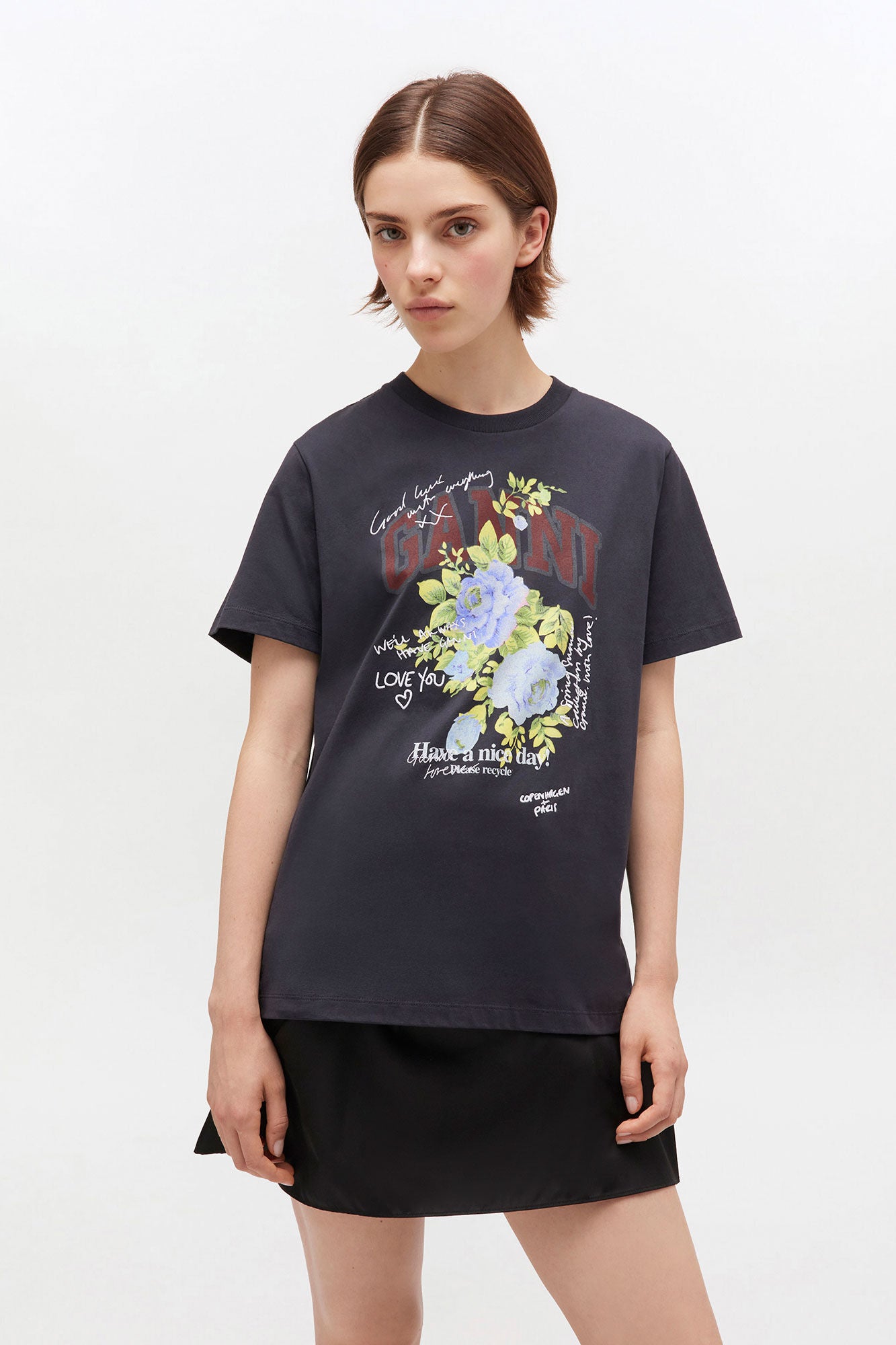 Ganni - T-shirt - Phantom - Basic Rose T-shirt