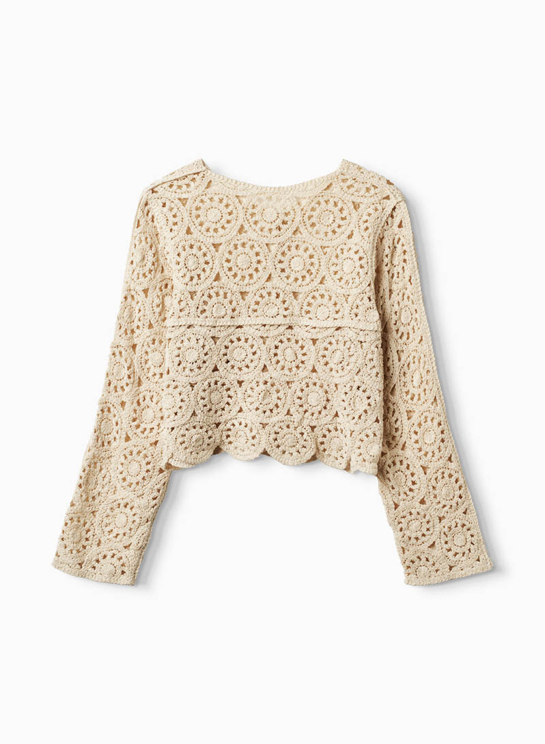 The Collection Crochet Cardigan Beige