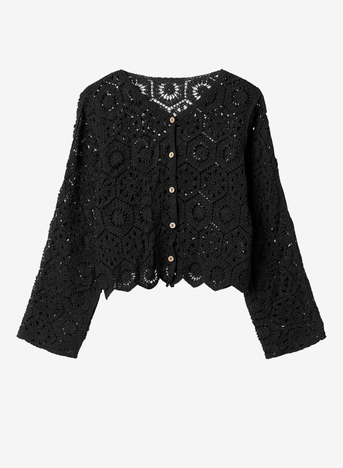 The Collection Crochet Cardigan Black