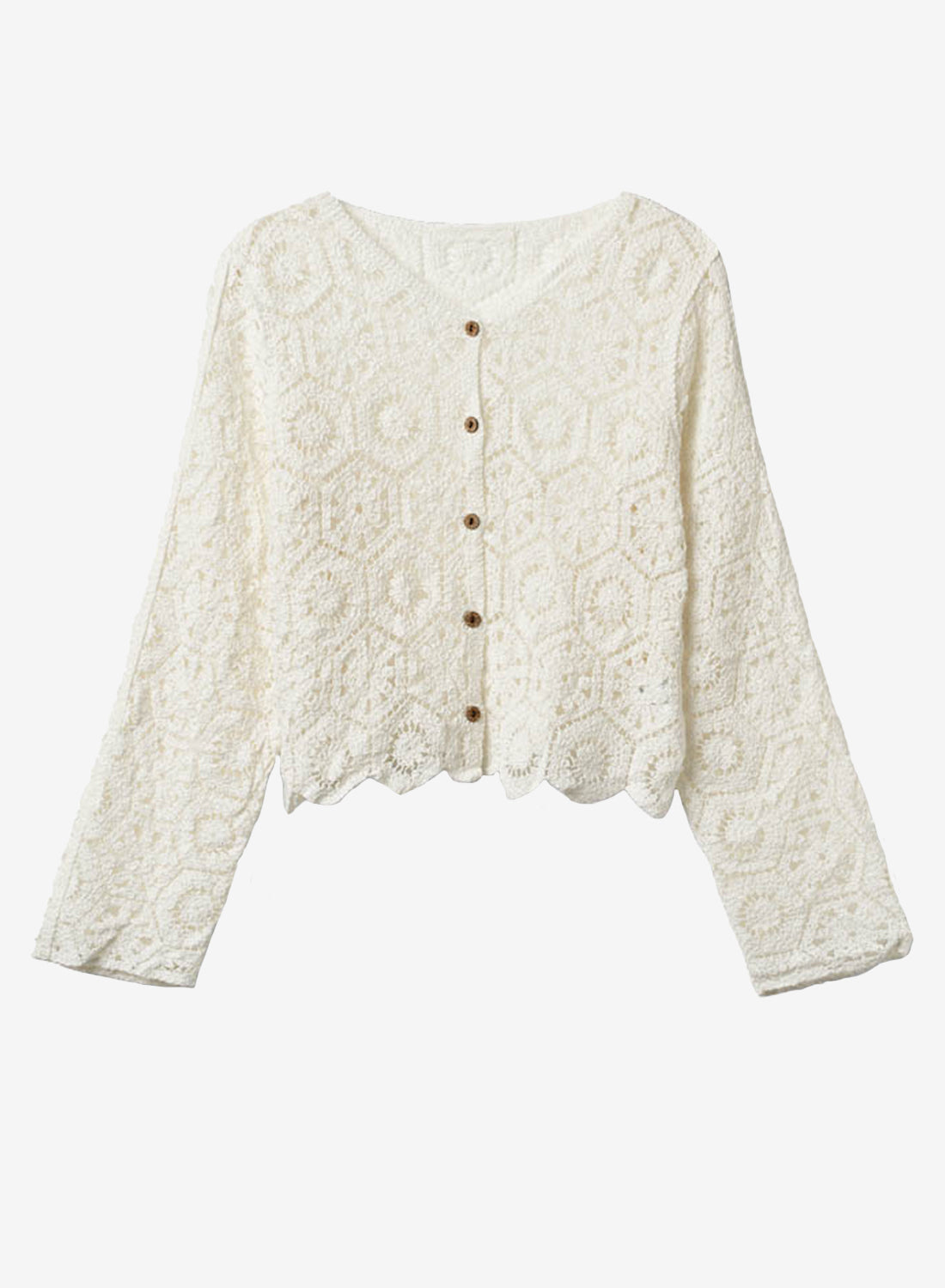 The Collection Crochet Cardigan White