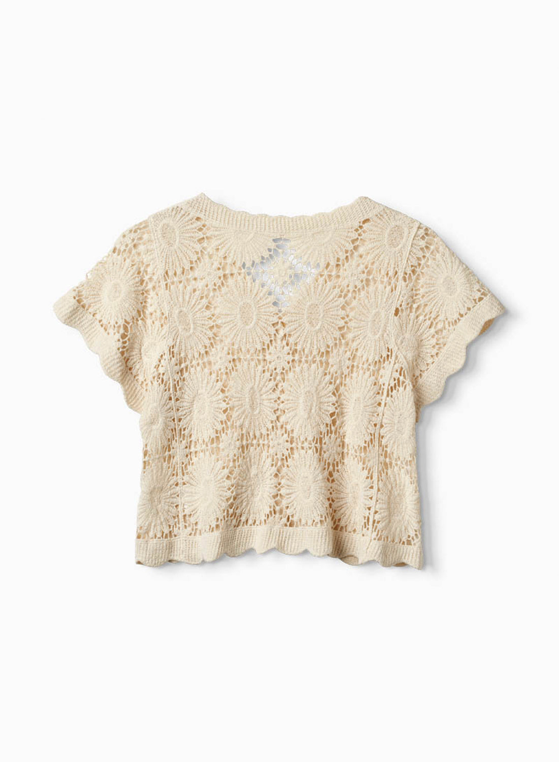 The Collection Crochet Top Beige