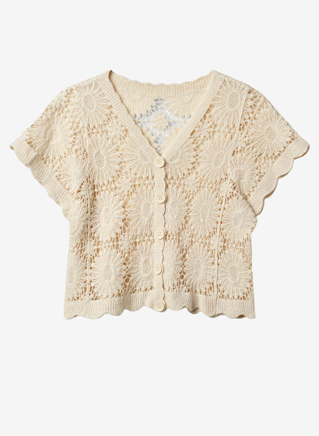 The Collection Crochet Top Beige