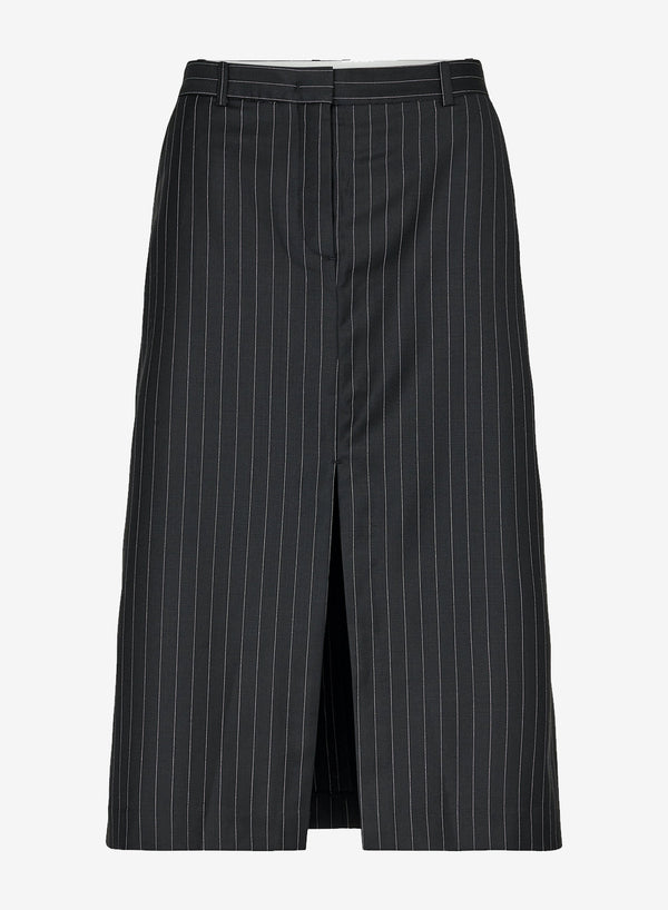 The Garment Marseille Skirt Black Pinstripe