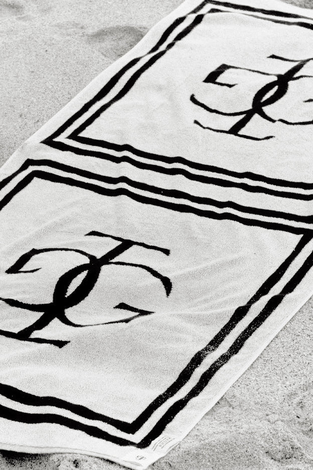 The Garment - Håndklæde - Sort/Beige - Logo Towel Bone