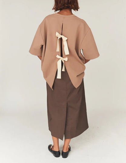 The Garment - T-shirt - Ice Latte - TG Bow