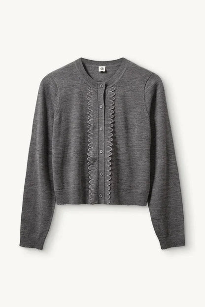 The Garment - Cardigan - Grey Melange - Bergen Scallop