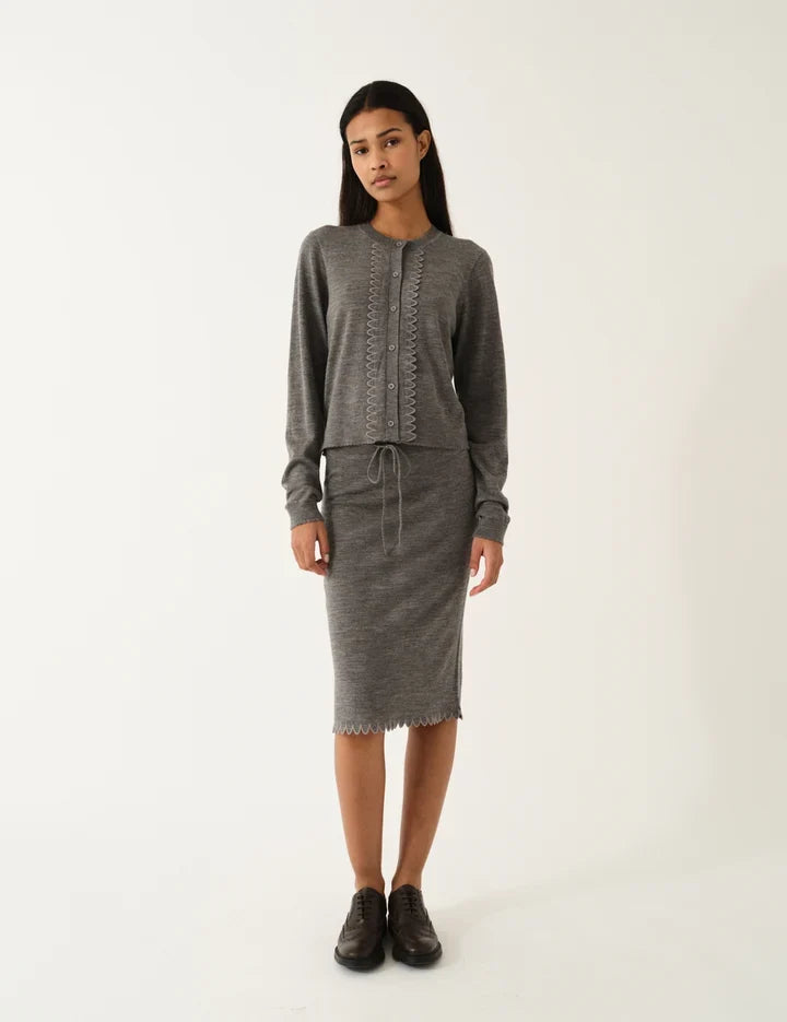The Garment - Cardigan - Grey Melange - Bergen Scallop