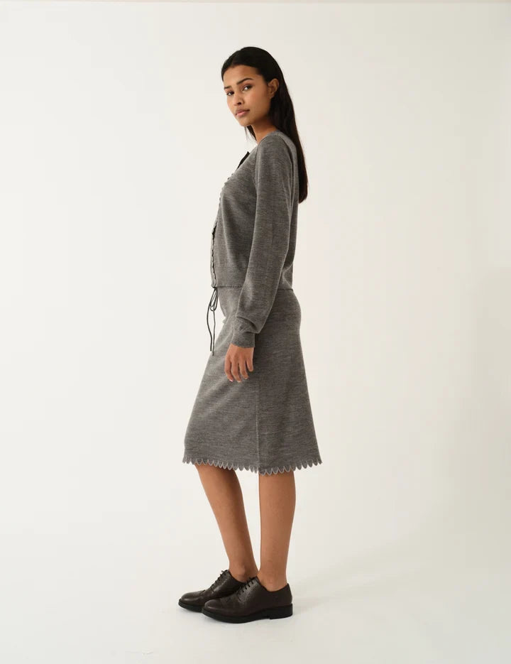 The Garment - Cardigan - Grey Melange - Bergen Scallop