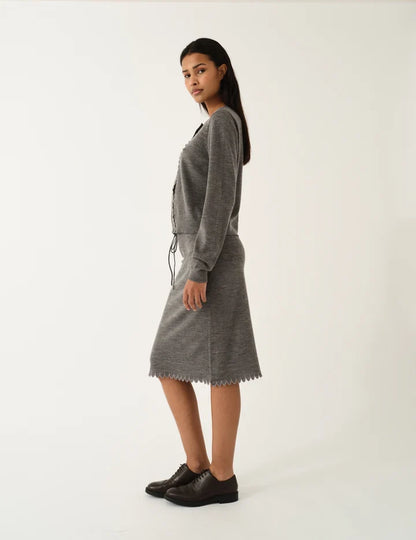 The Garment - Cardigan - Grey Melange - Bergen Scallop