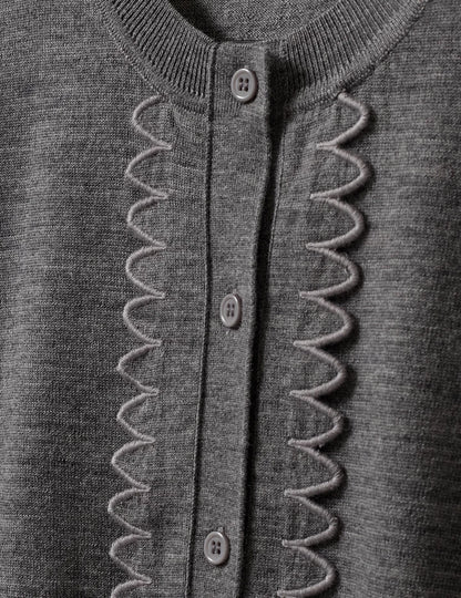 The Garment - Cardigan - Grey Melange - Bergen Scallop