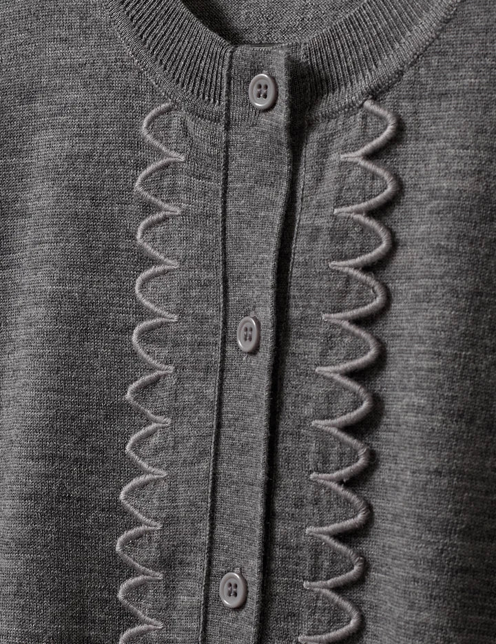 The Garment - Cardigan - Grey Melange - Bergen Scallop